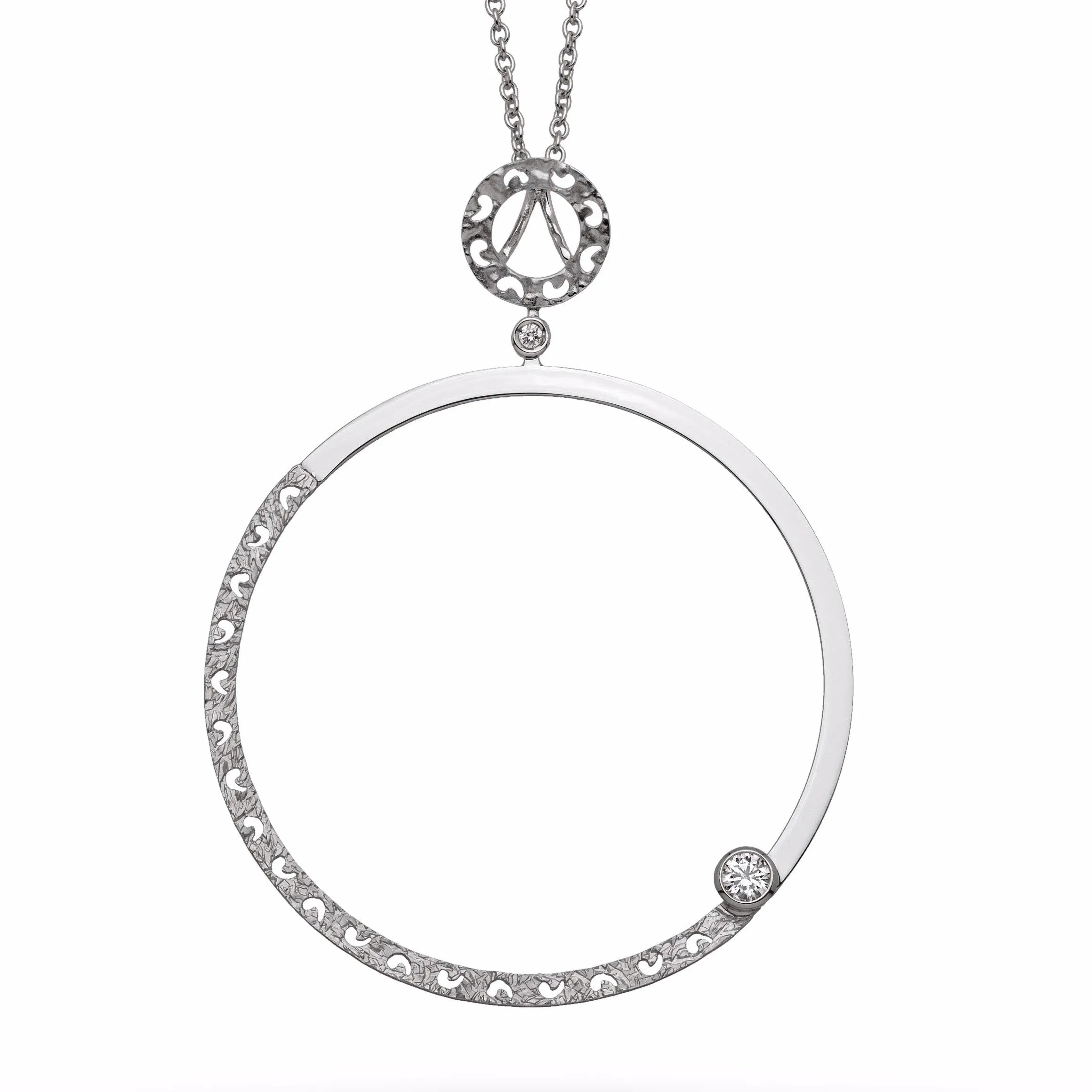 AMAIA Polished and Textured Hoop Pendant sold by Marco Dal Maso