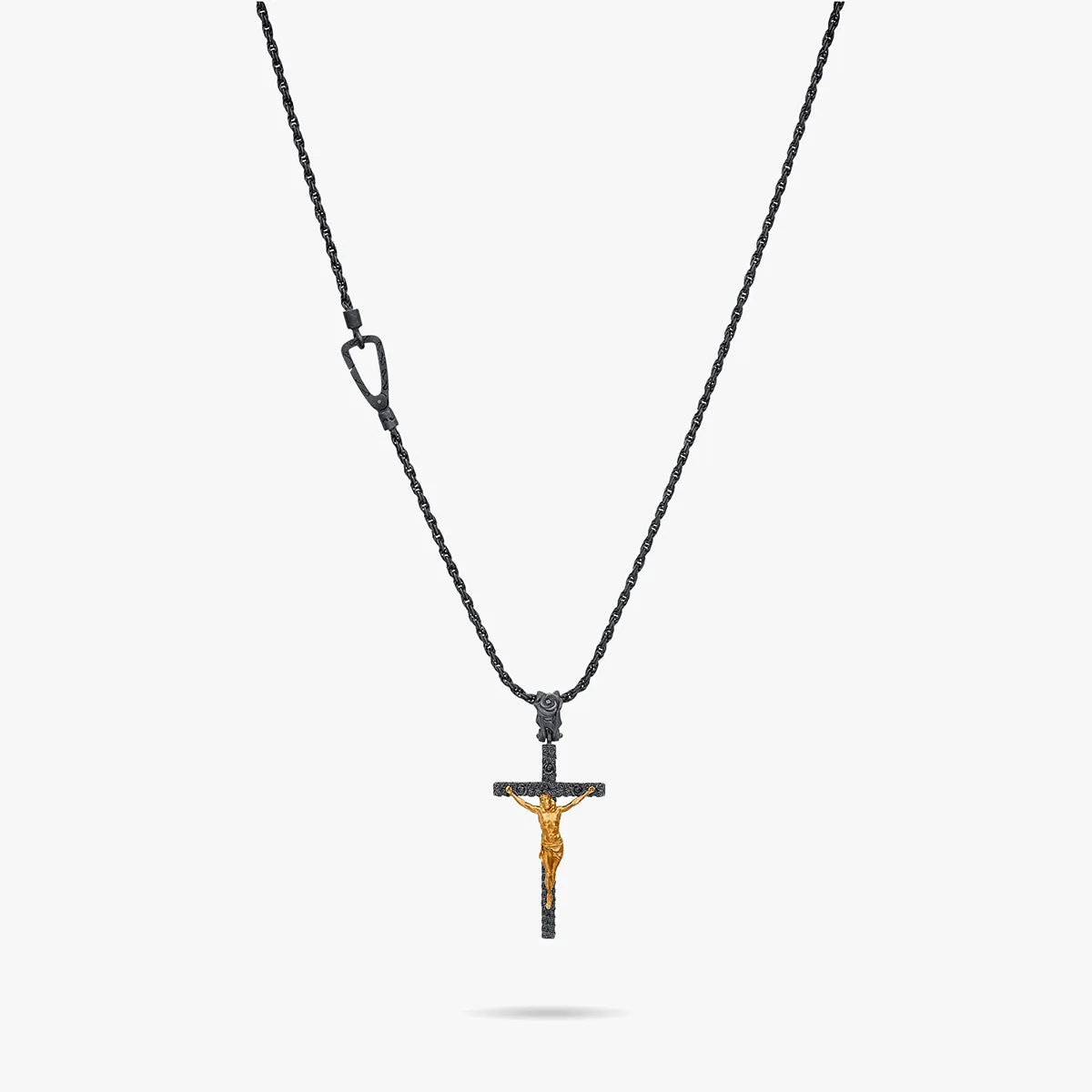 DIAMONDS'N'ROSES Matte Yellow Gold Crucifix Amulet sold by Marco Dal Maso product image thumbnail 4