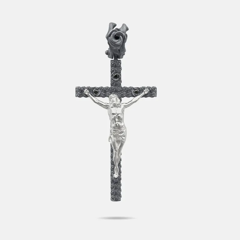 DIAMONDS'N'ROSES Silver Crucifix Amulet sold by Marco Dal Maso