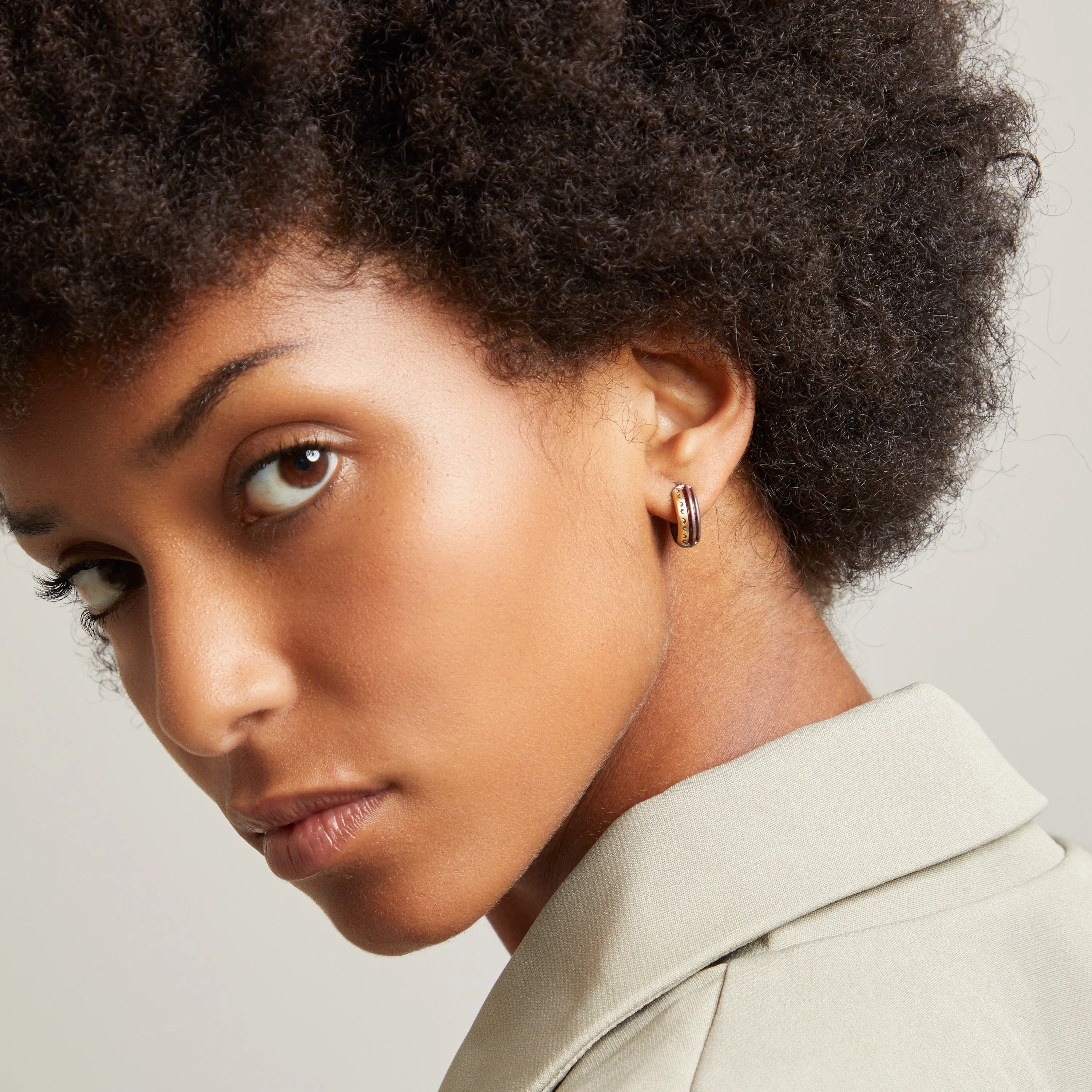 ACIES Mixed Metal Huggie sold by Marco Dal Maso product image thumbnail 2