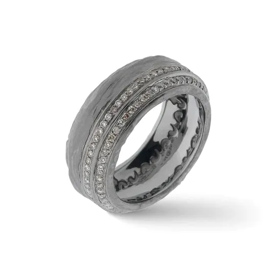 THE OTHER HALF Ring with Champagne Diamonds with 18kt Black Gold sold by Marco Dal Maso