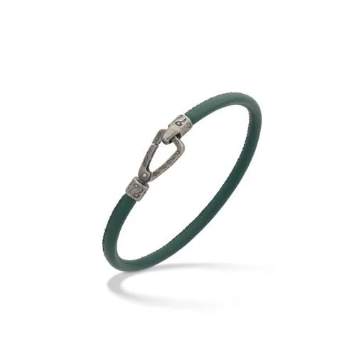 Lash Single Leather Cord Bracelet with Green Leather sold by Marco Dal Maso