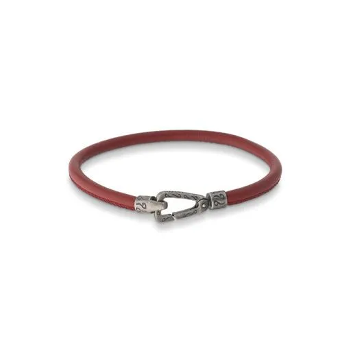 Lash Single Leather Cord Bracelet with Red Leather sold by Marco Dal Maso product image thumbnail 2