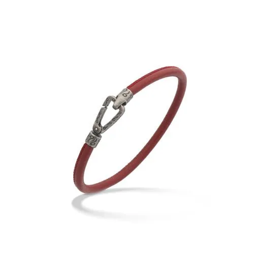 Lash Single Leather Cord Bracelet with Red Leather sold by Marco Dal Maso