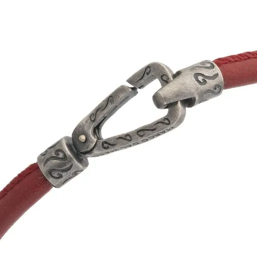 Lash Single Leather Cord Bracelet with Red Leather sold by Marco Dal Maso product image thumbnail 3