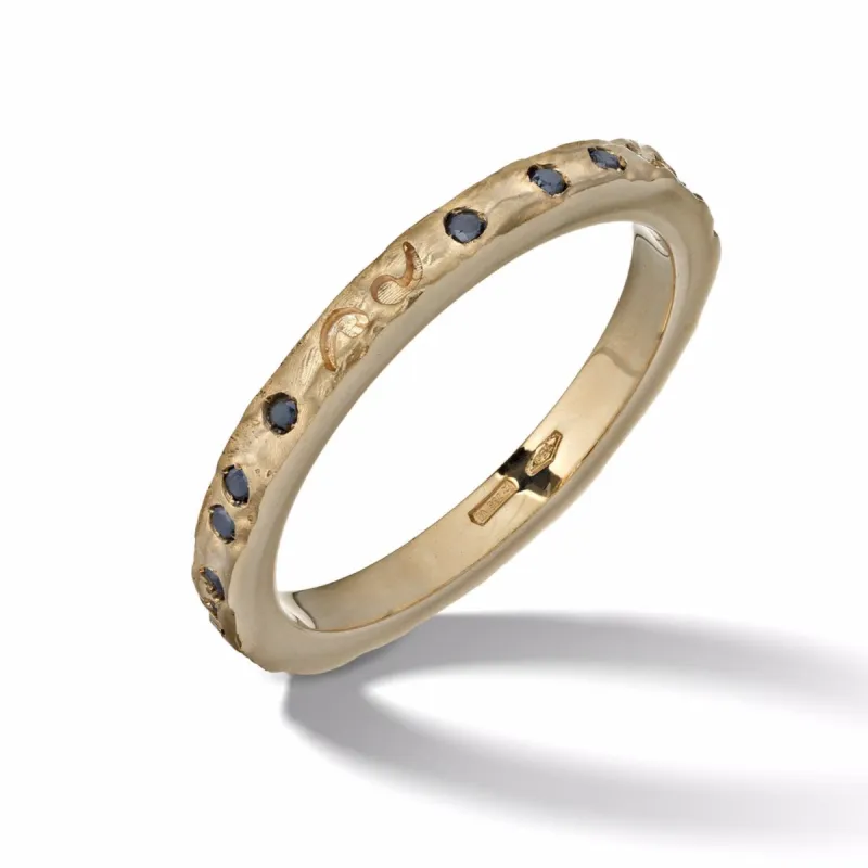 ORION Yellow Gold Ring with Black Diamonds sold by Marco Dal Maso