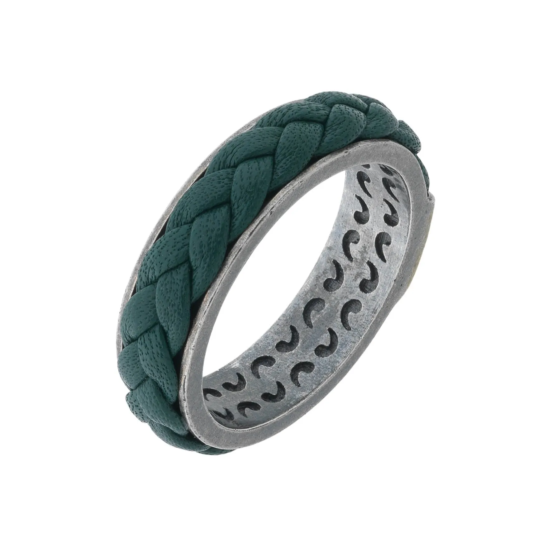 LASH Leather Ring with Green Leather sold by Marco Dal Maso
