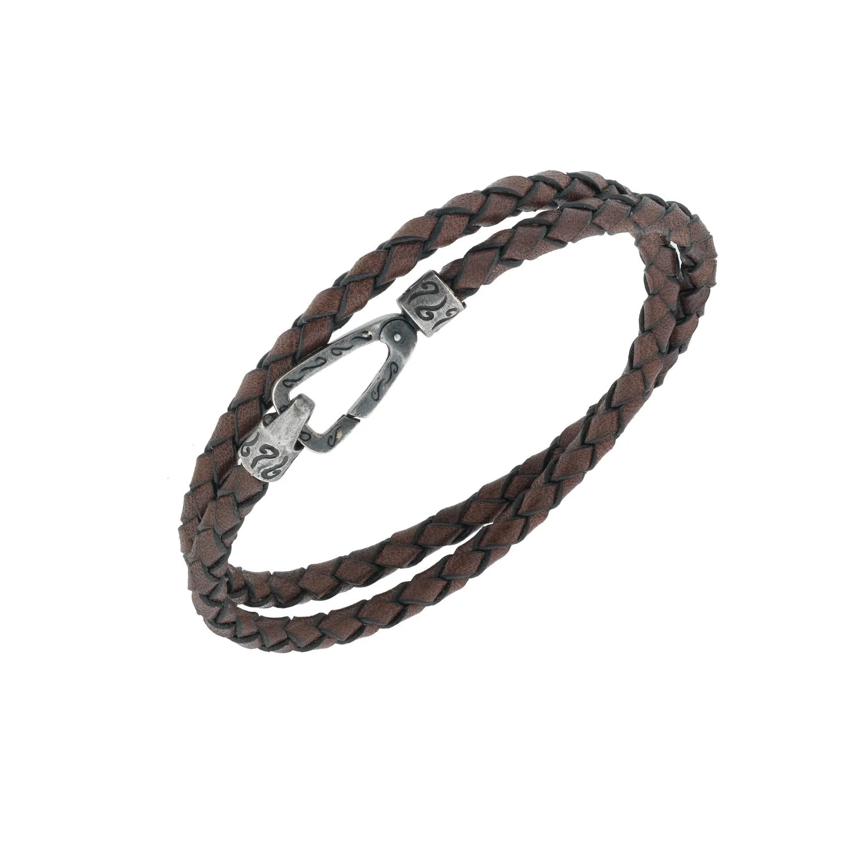 Lash Double Leather Cord Bracelet with Brown Leather sold by Marco Dal Maso