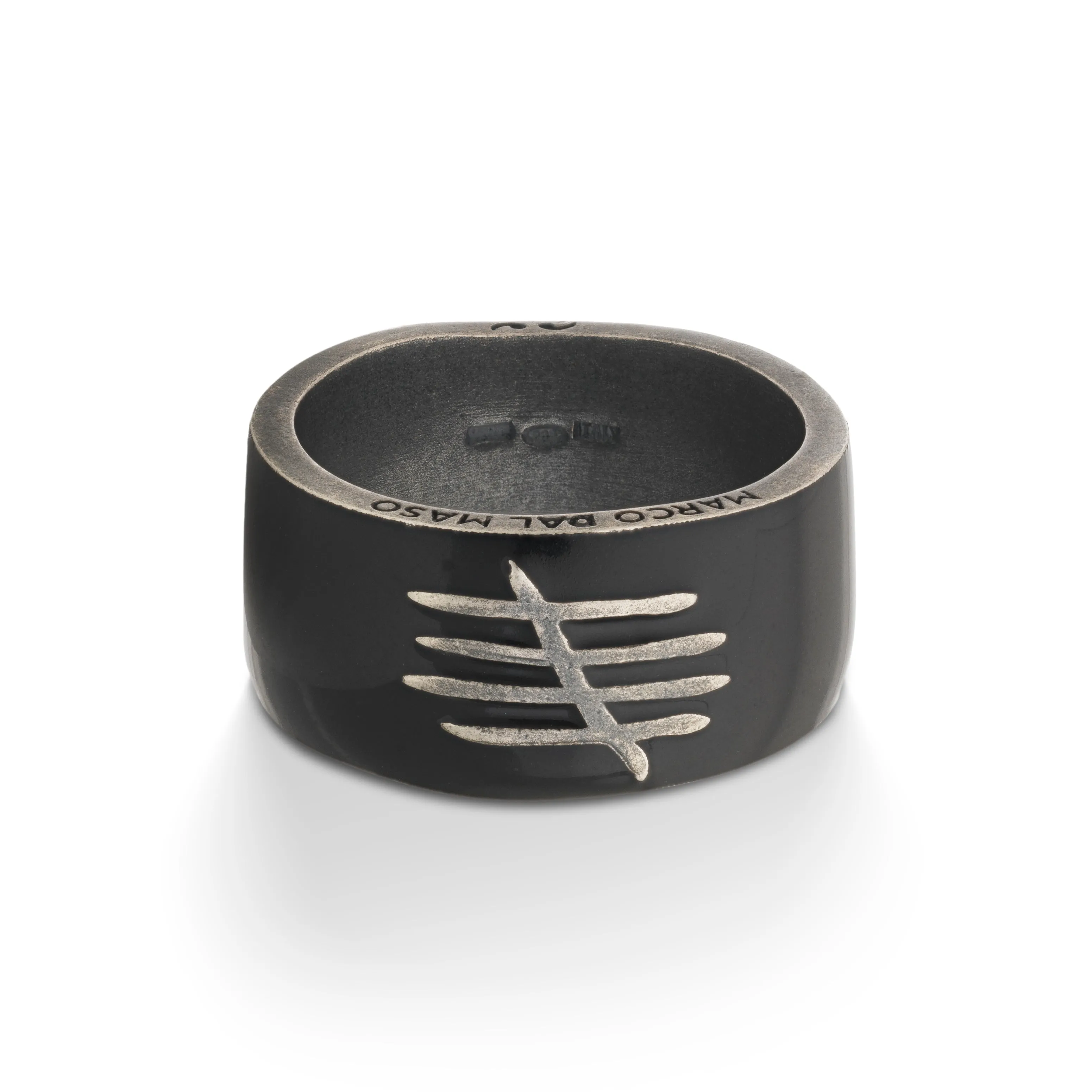 TRIUMPH Oxidized Silver Ring with Black Enamel sold by Marco Dal Maso product image thumbnail 2