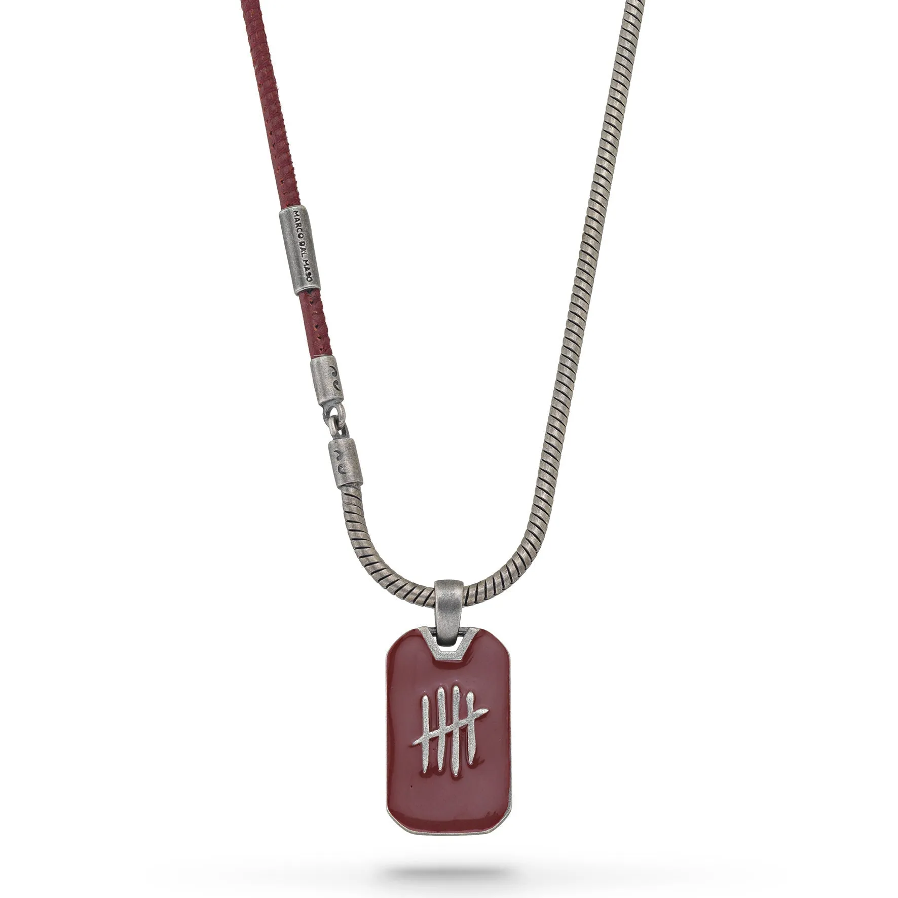 TRIUMPH Oxidized Silver Necklace with Red Enamel sold by Marco Dal Maso