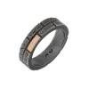 MURALES Thin 18kt Gold and Silver Ring with Brown Enamel sold by Marco Dal Maso
