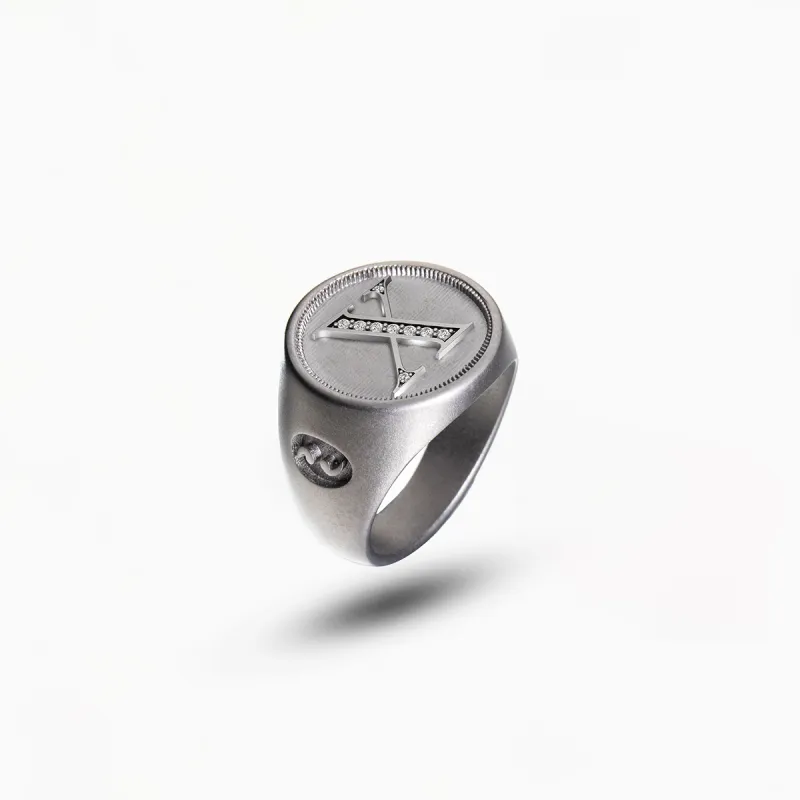 MONETA Silver Initial X Ring sold by Marco Dal Maso