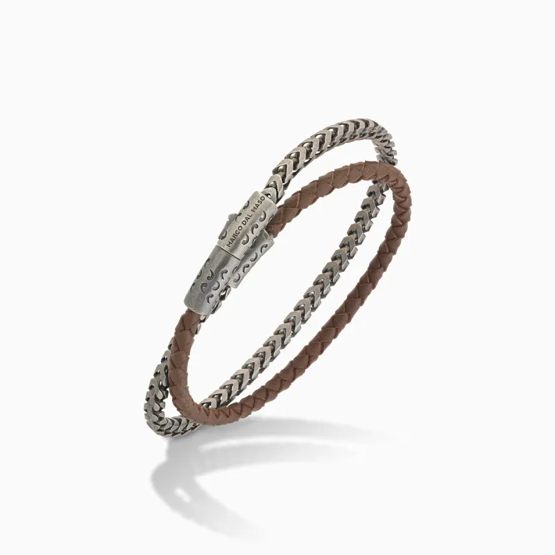 LASH Chain & Braided Leather Bracelet sold by Marco Dal Maso