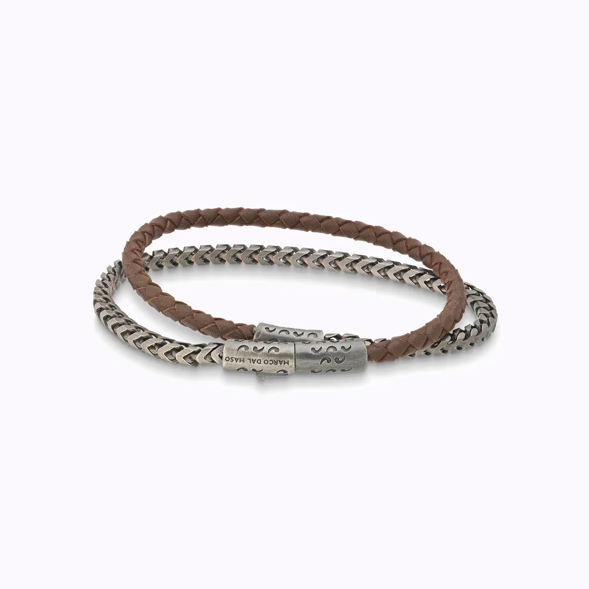 LASH Chain & Braided Leather Bracelet sold by Marco Dal Maso product image thumbnail 3