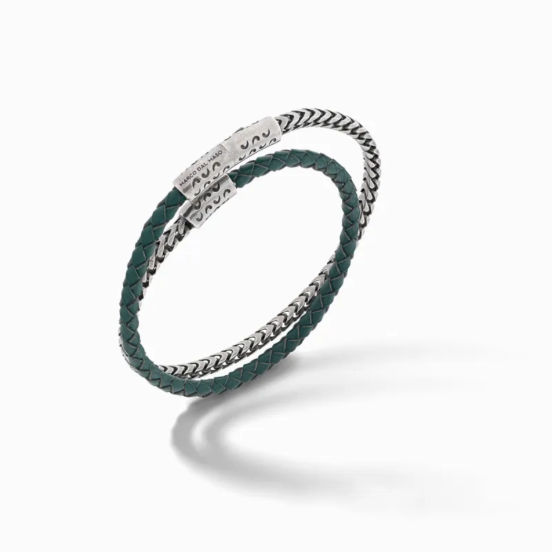 LASH Chain & Braided Leather Bracelet sold by Marco Dal Maso