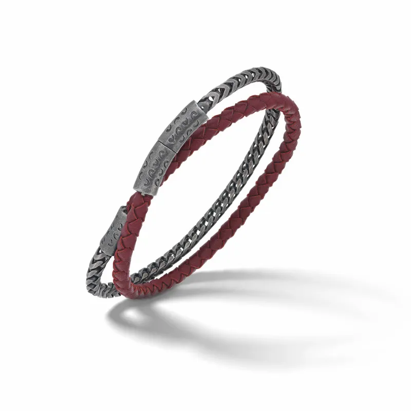 LASH Chain & Braided Leather Bracelet sold by Marco Dal Maso