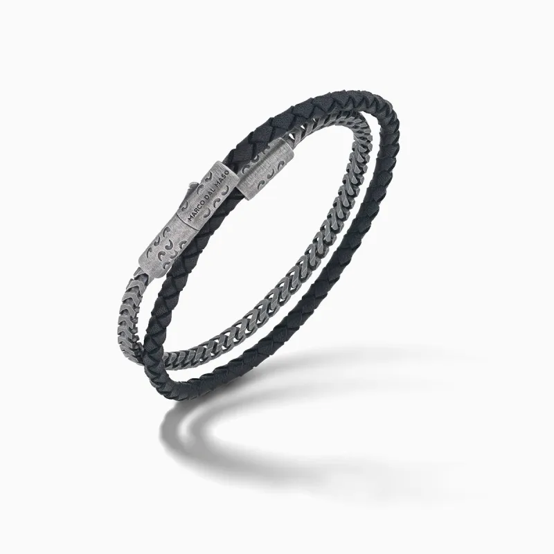 LASH Chain & Braided Leather Bracelet sold by Marco Dal Maso