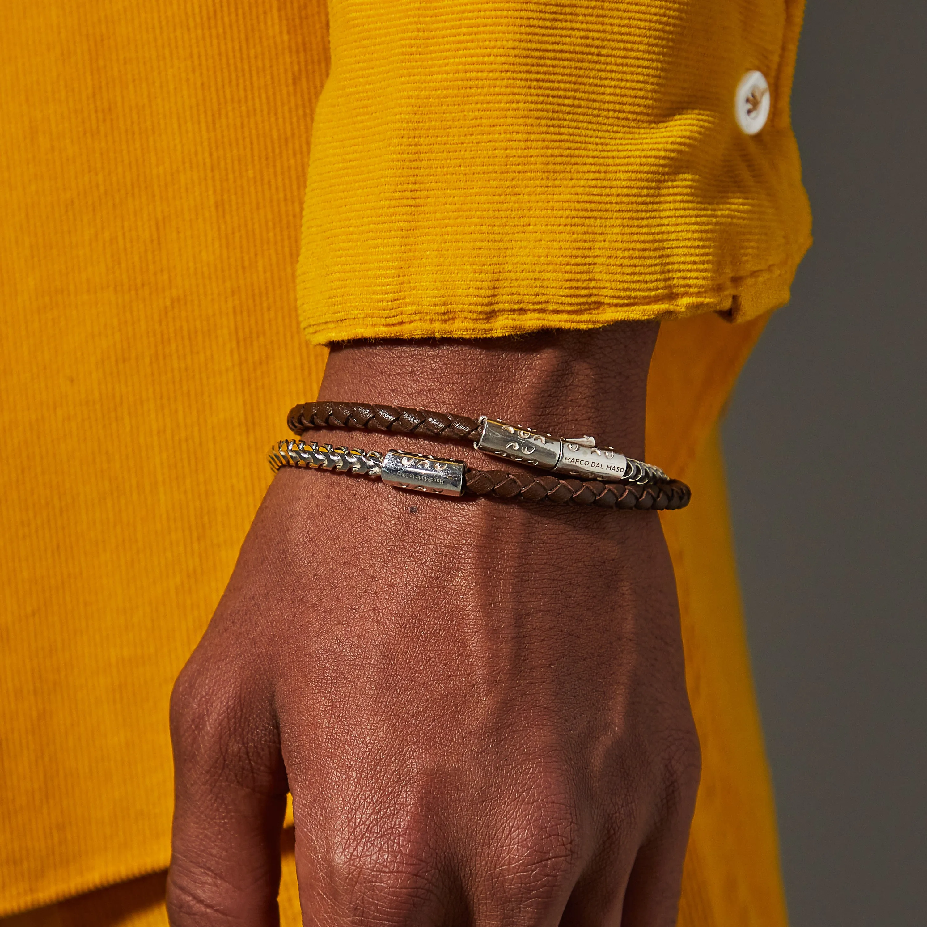 LASH Chain & Braided Leather Bracelet sold by Marco Dal Maso product image thumbnail 2