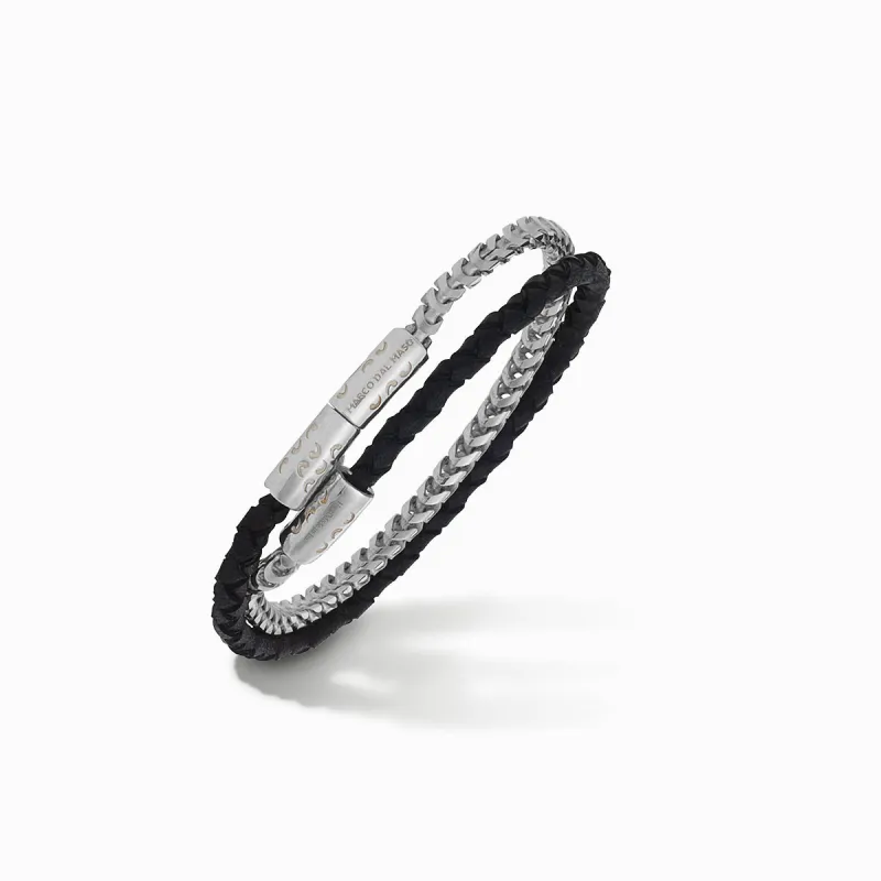 LASH Chain & Braided Leather Bracelet sold by Marco Dal Maso
