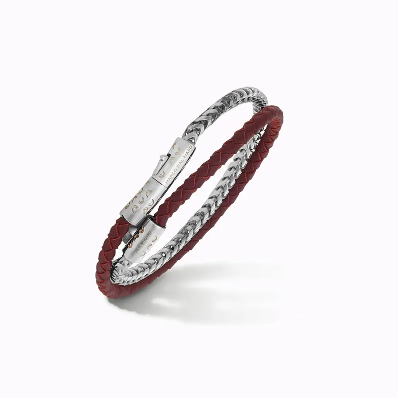 LASH Chain & Braided Leather Bracelet sold by Marco Dal Maso