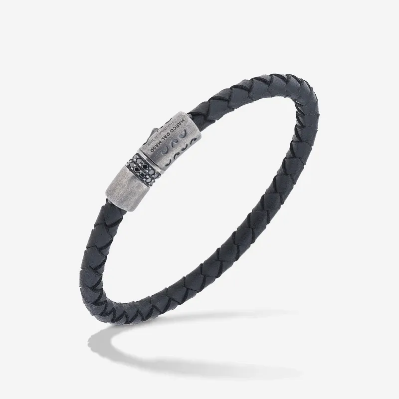 LASH Cylinder 2 Rows Gemstone Clasp Leather Bracelet sold by Marco Dal Maso