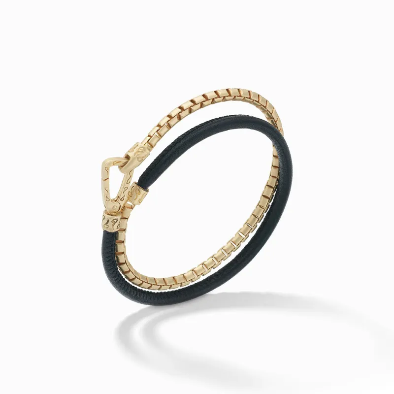 LASH Box Chain & Smooth Leather Bracelet sold by Marco Dal Maso