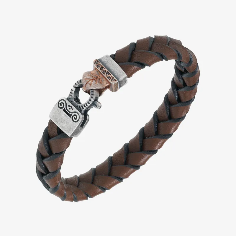 FLAMING TONGUE Braided Leather Bracelet sold by Marco Dal Maso