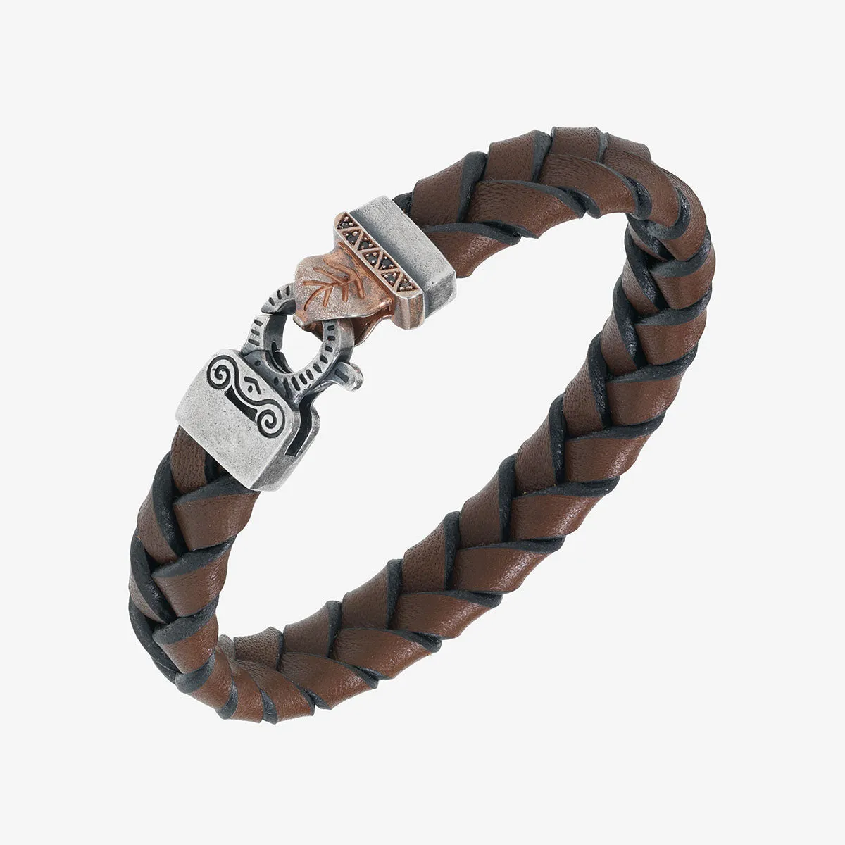 FLAMING TONGUE Braided Leather Bracelet sold by Marco Dal Maso