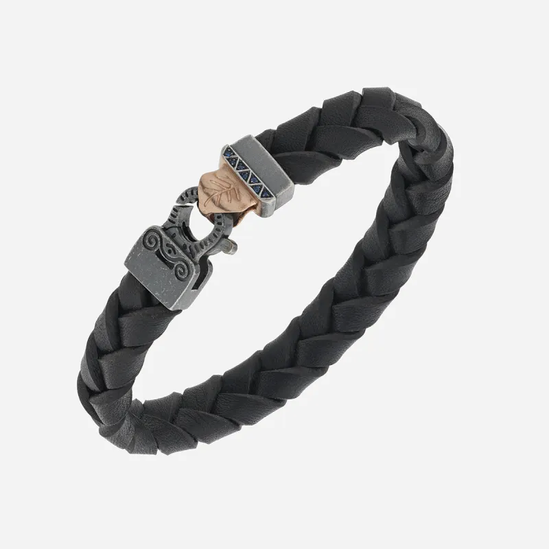 FLAMING TONGUE Braided Leather Bracelet sold by Marco Dal Maso