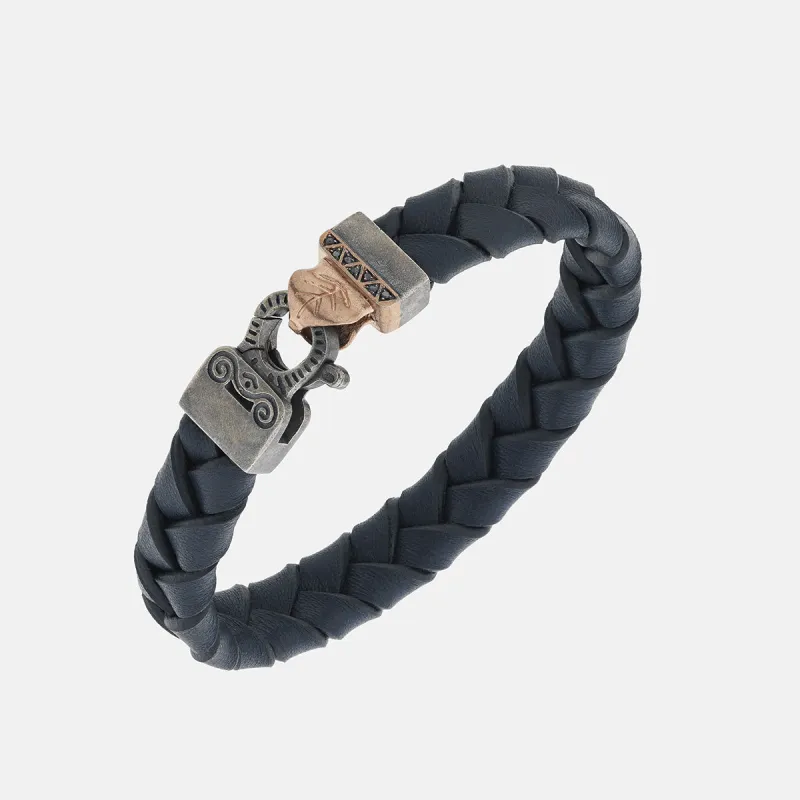 FLAMING TONGUE Braided Leather Bracelet sold by Marco Dal Maso