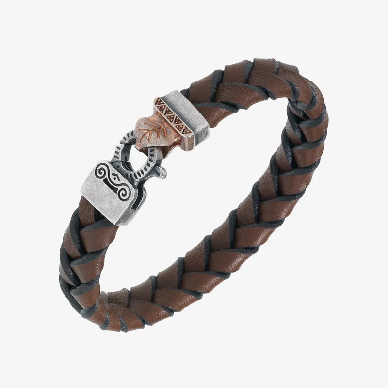 FLAMING TONGUE Braided Leather Bracelet sold by Marco Dal Maso