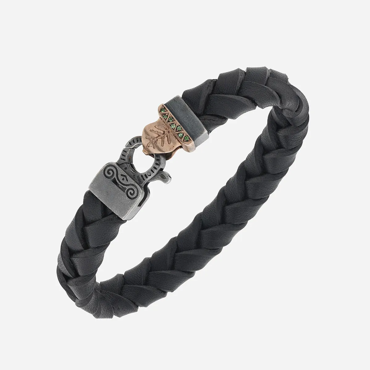 FLAMING TONGUE Braided Leather Bracelet sold by Marco Dal Maso
