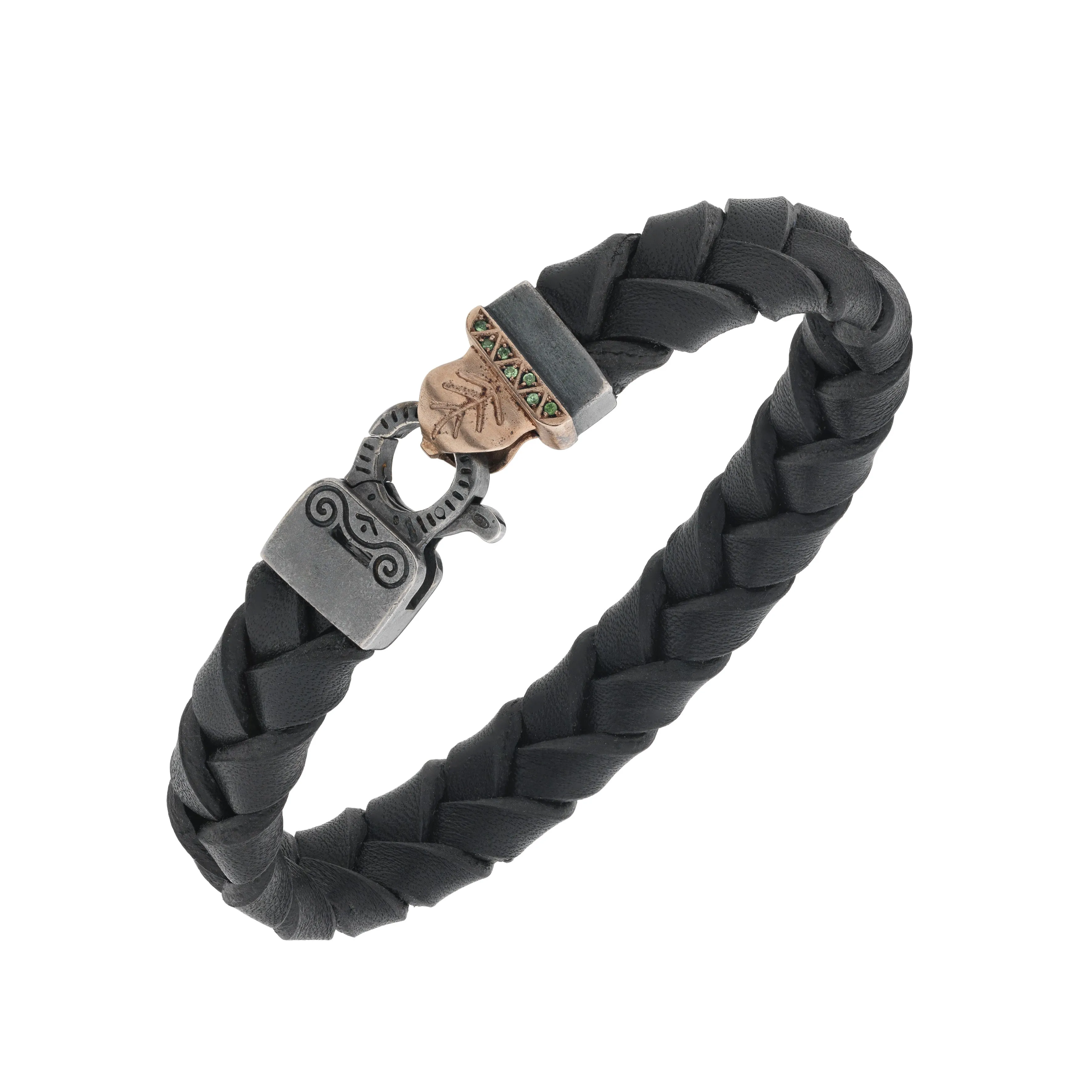 FLAMING TONGUE Braided Leather Bracelet sold by Marco Dal Maso product image thumbnail 2