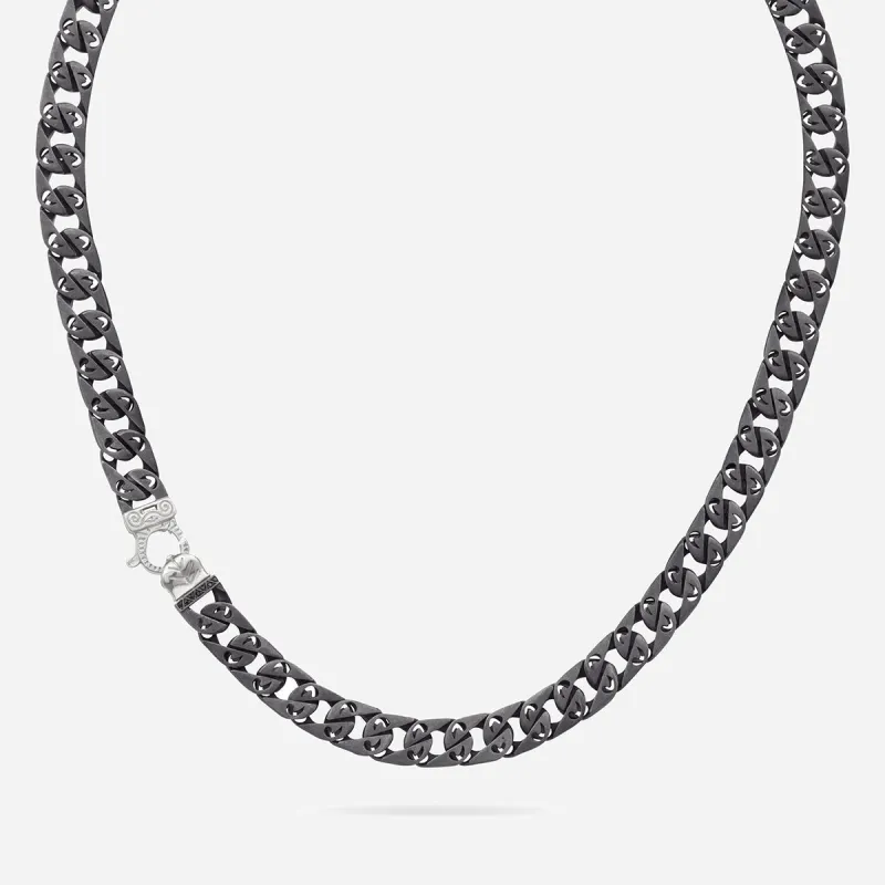 FLAMING TONGUE 9MM Necklace with Black Diamonds sold by Marco Dal Maso