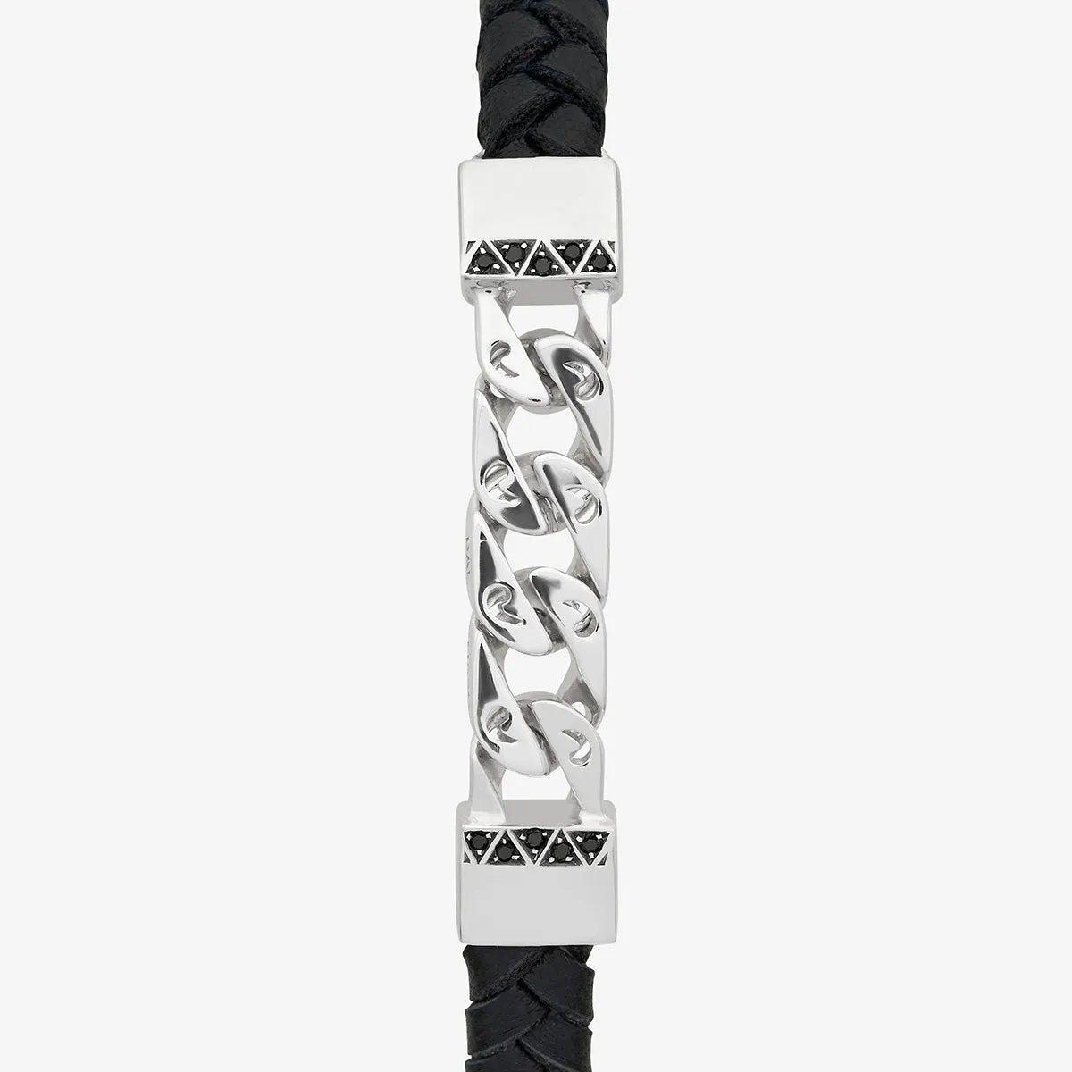 FLAMING TONGUE Chain ID Braided Leather Bracelet sold by Marco Dal Maso product image thumbnail 4