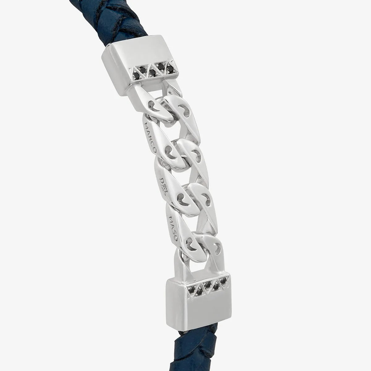 FLAMING TONGUE Chain ID Braided Leather Bracelet sold by Marco Dal Maso product image thumbnail 5