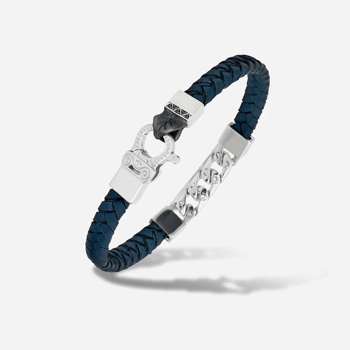 FLAMING TONGUE Chain ID Braided Leather Bracelet sold by Marco Dal Maso product image thumbnail 3