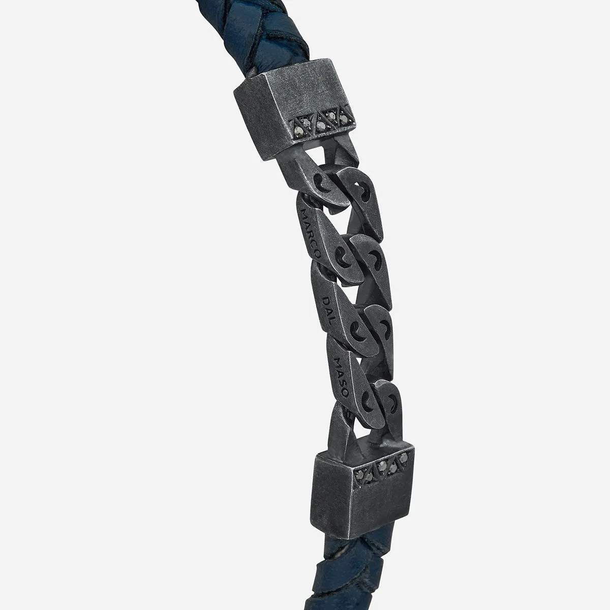 FLAMING TONGUE Chain ID Braided Leather Bracelet sold by Marco Dal Maso product image thumbnail 5