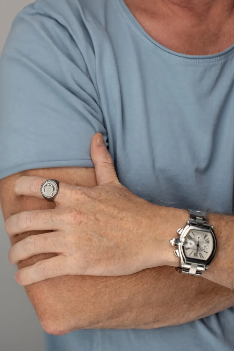 MONETA Initial Signet Ring sold by Marco Dal Maso product image thumbnail 2