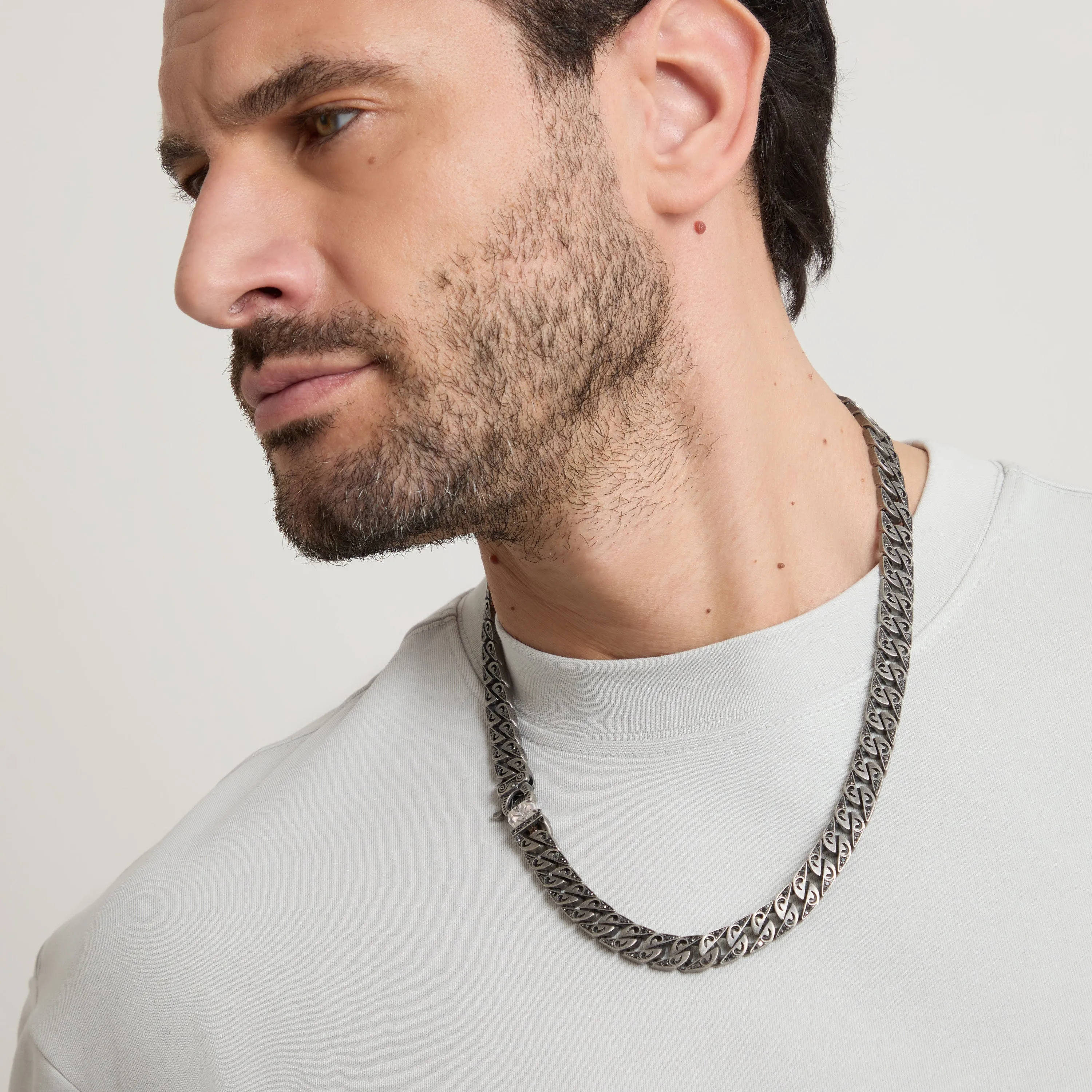 FLAMING TONGUE 9MM Necklace with Pave Diamonds sold by Marco Dal Maso product image thumbnail 3