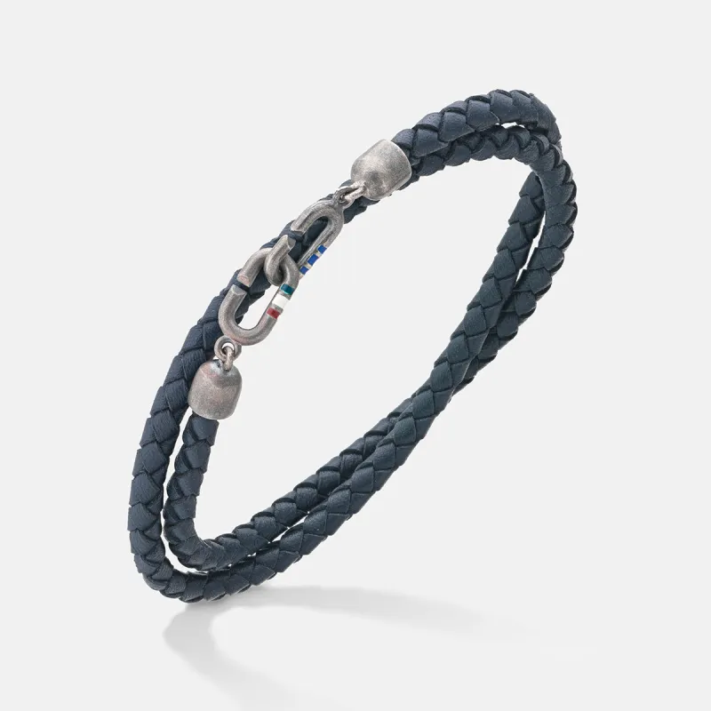 LINK Double Wrap Enamel and Leather Bracelet sold by Marco Dal Maso