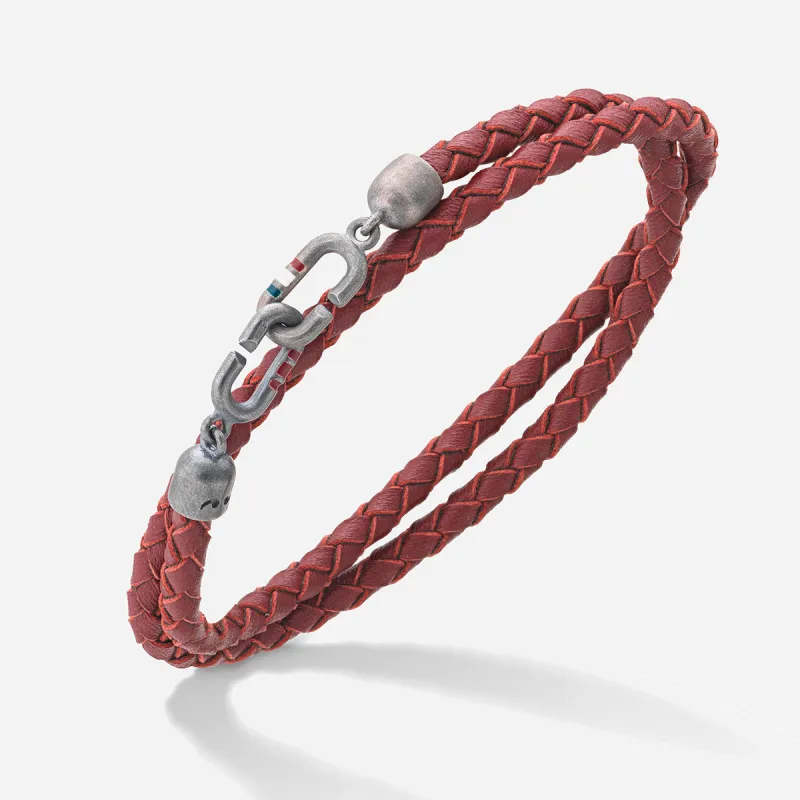 LINK Double Wrap Enamel and Leather Bracelet sold by Marco Dal Maso