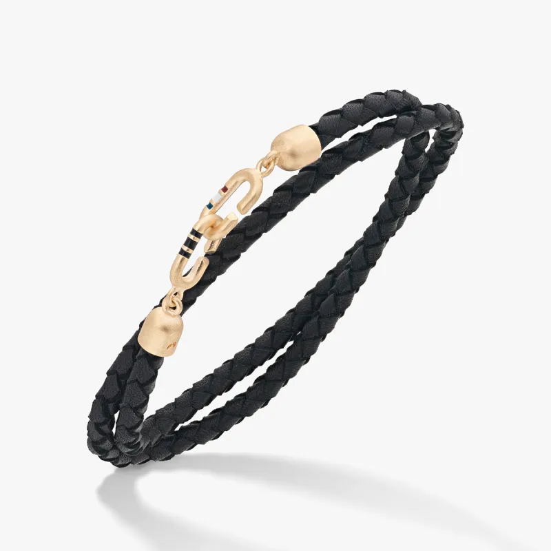 LINK Double Wrap Enamel and Leather Bracelet sold by Marco Dal Maso