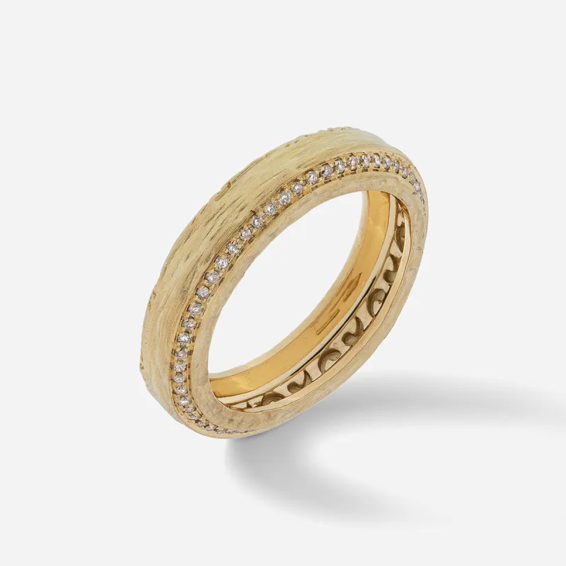 THE OTHER HALF NARROW EDGE GEMSTONE BAND made by Marco Dal Maso