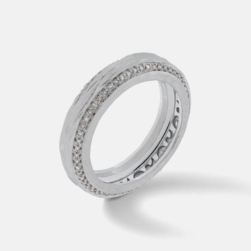 THE OTHER HALF NARROW EDGE GEMSTONE BAND made by Marco Dal Maso