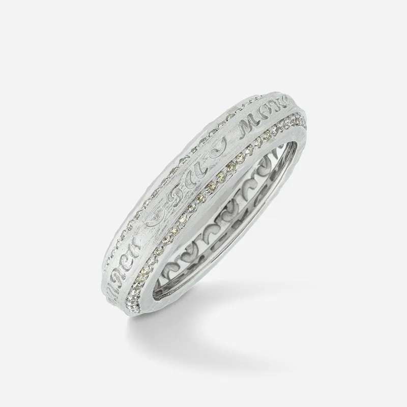 THE OTHER HALF NARROW DOUBLE EDGE GEMSTONE BAND made by Marco Dal Maso