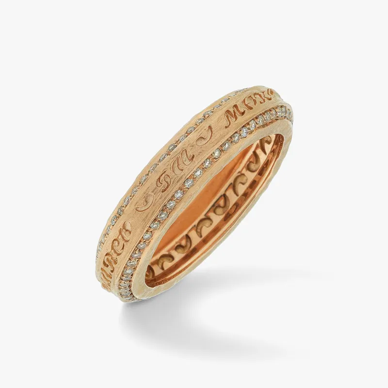 THE OTHER HALF NARROW DOUBLE EDGE GEMSTONE BAND made by Marco Dal Maso