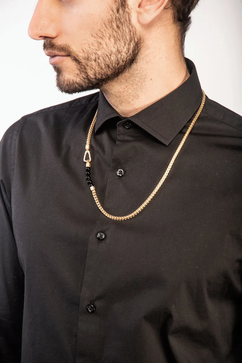 ULYSSES 8MM ONYX BEAD CHAIN NECKLACE sold by Marco Dal Maso product image thumbnail 2