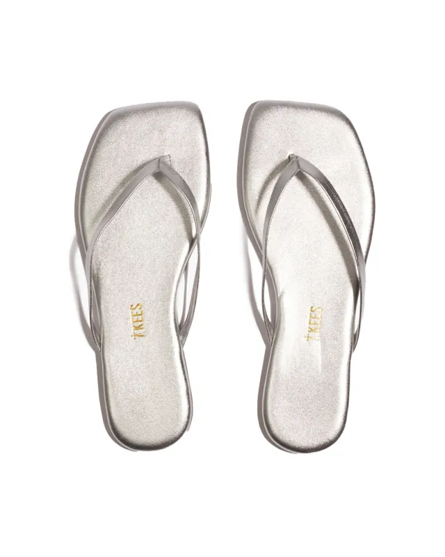 TKEES - Square Toe Lily Metallics Fairylust Flip Flops made by Boyish