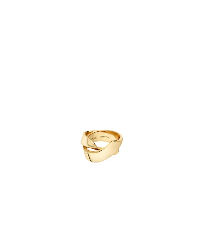 Éole Curled Ring - Gold in 24-carat gold gilding made by Polene